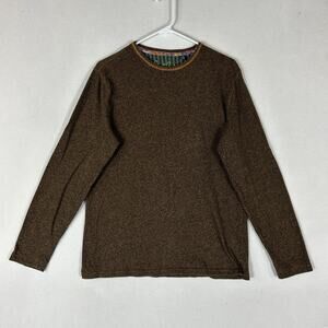 Robert Graham Lightweight Sweatshirt Men's Medium Brown Crew Neck Long Sleeve